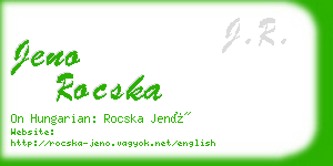 jeno rocska business card